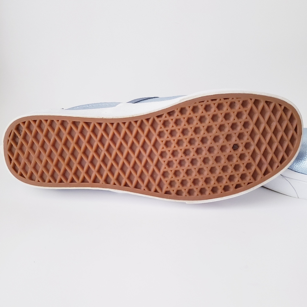Vans Metallic Light Blue Classic Slip-on Shoes - Picture 10 of 14